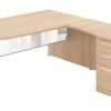 43075 l shaped peninsula desk with glass modesty panel 1