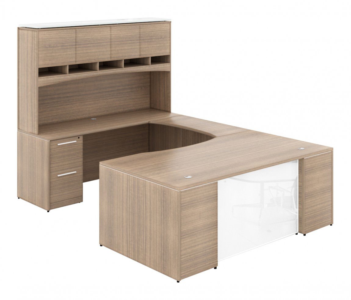 43178 u shaped desk with hutch 5