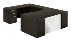 43367 u shaped desk with glass modesty panel 2