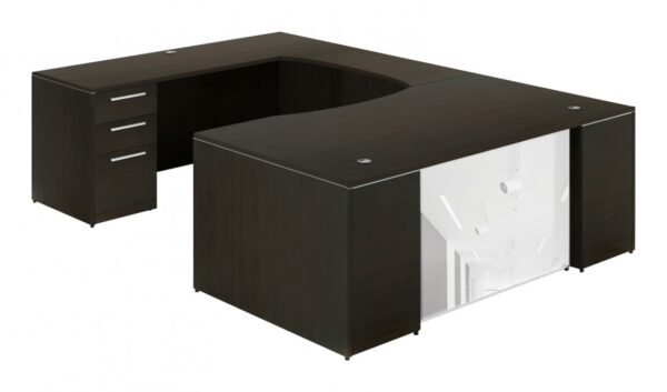 43367 u shaped desk with glass modesty panel 2
