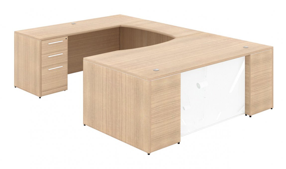 43367 u shaped desk with glass modesty panel 4
