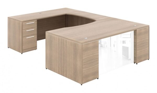 43367 u shaped desk with glass modesty panel 5