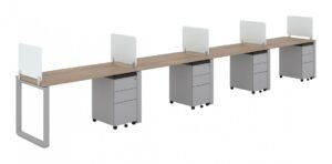 43400 4 person workstation with dividers 6