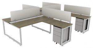 65988 4 person workstation with privacy panels 5