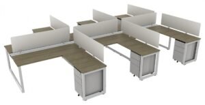 66160 6 person workstation with privacy panels 5