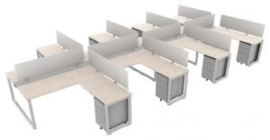 66283 8 person workstation with privacy panels 5