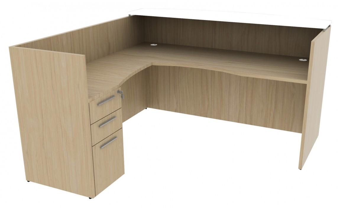 74422 l shaped reception desk with drawers 5