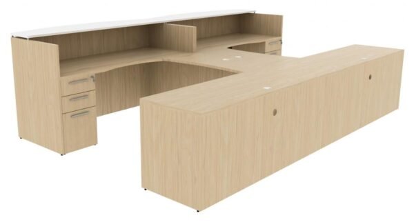 74445 2 person reception desk with glass transaction counter 5