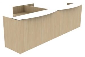 74508 2 person reception desk with glass transaction counter 5