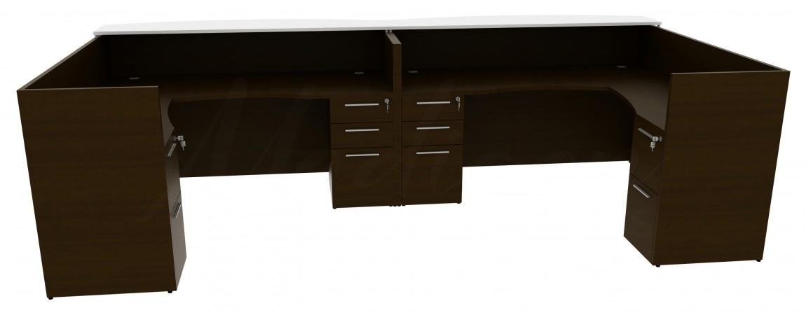 74611 2 person reception desk with glass transaction counter 4