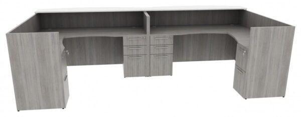 74611 2 person reception desk with glass transaction counter 5