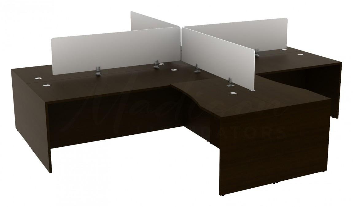 74908 4 person workstation with privacy panels 5