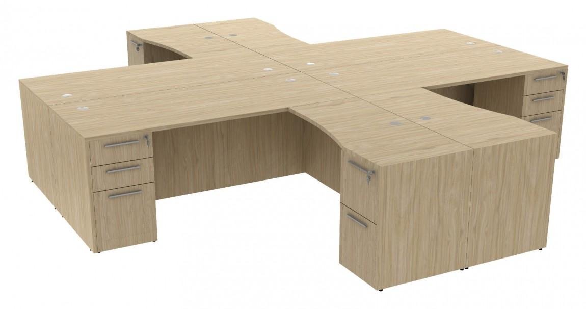 74934 4 person desk with drawers 5