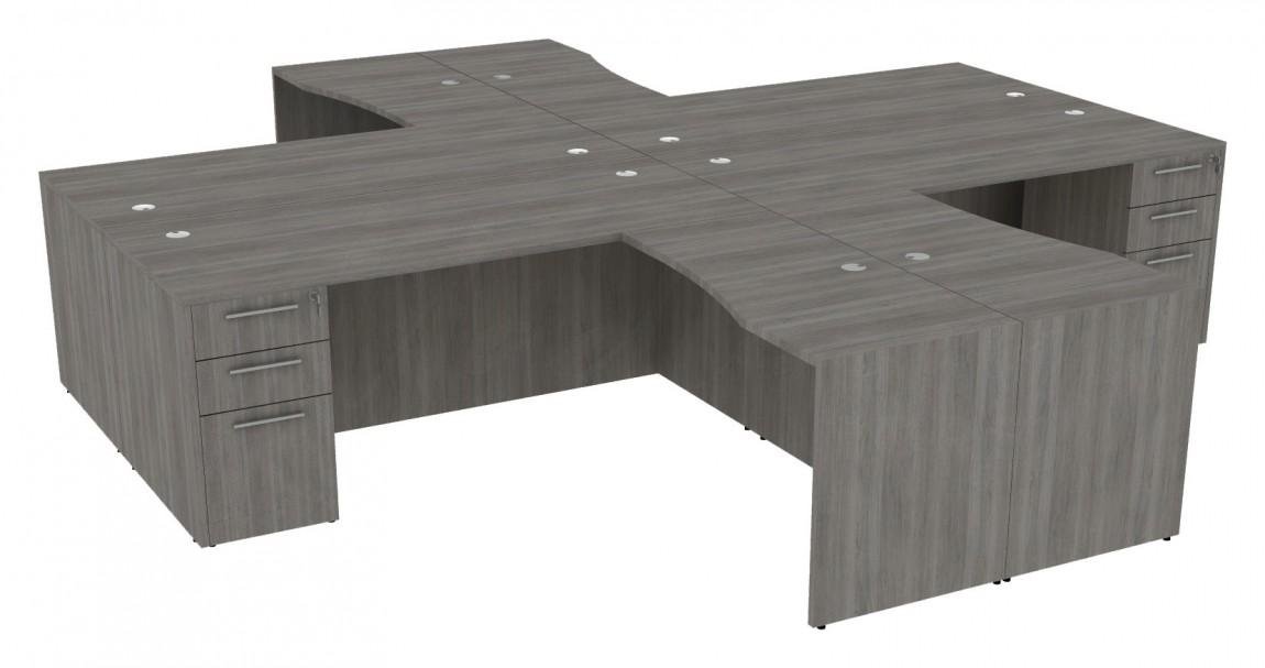 74951 4 person workstation with drawers 5