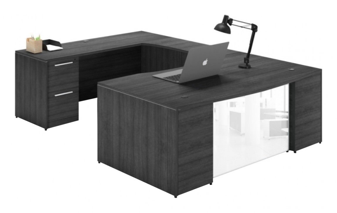8428 u shaped desk with glass modesty panel 3