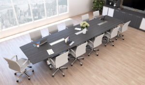 10667 boat shaped conference table and chairs set 1
