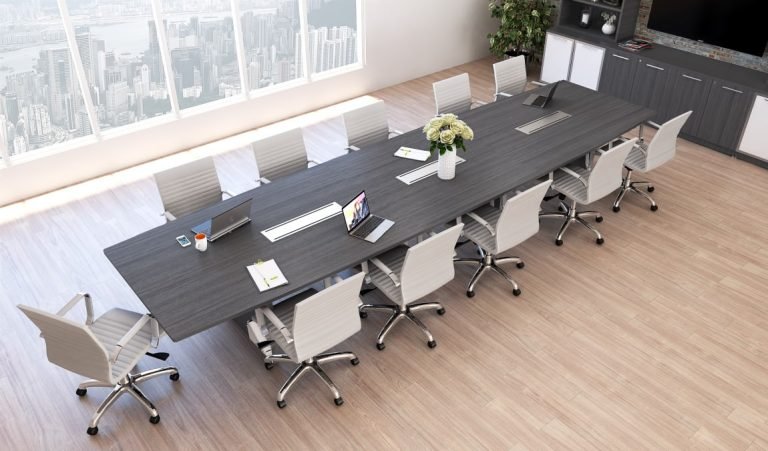 Home 9 10667 boat shaped conference table and chairs set 1