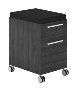 10683 mobile pedestal drawers with black fabric cushion 1
