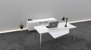 10792 modern rectangular desk with storage credenza 1