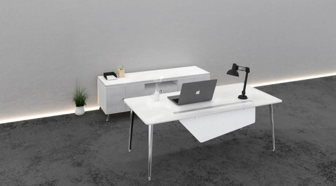10792 modern rectangular desk with storage credenza 1