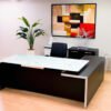 13144 executive l shaped desk with drawers and glass desktop 1