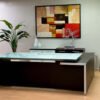 13144 executive l shaped desk with drawers and glass desktop 2