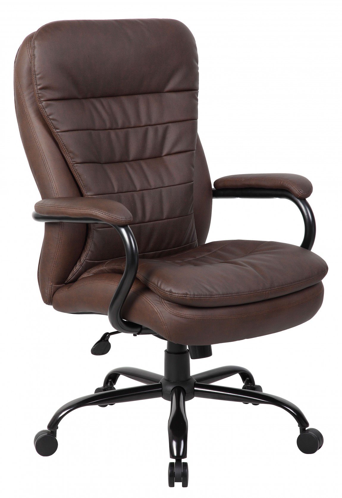 13157 brown leather heavy duty executive office chair 1