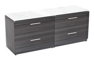 13184 double lateral filing cabinet with glass top 1