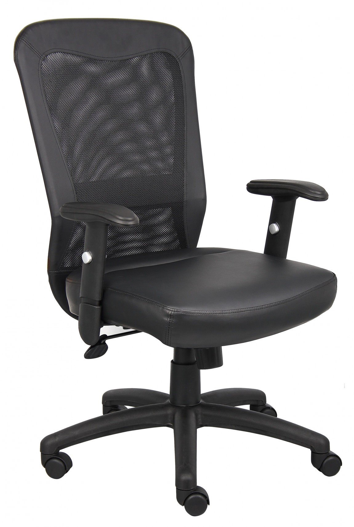 19172 mesh back office chair with leather seat 1