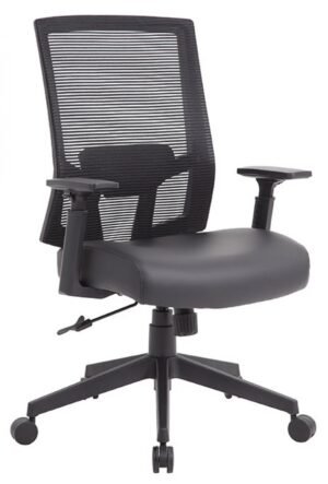 19348 mesh back office chair with leather seat 1