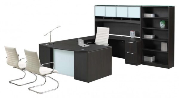 24945 bow front u shaped desk with storage 1