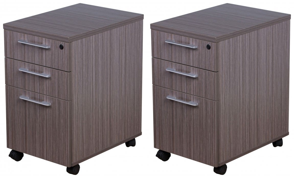 25297 pair of 3 drawer mobile pedestals 1
