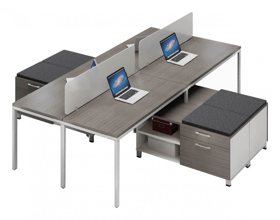 25502 4 person workstation with storage 1