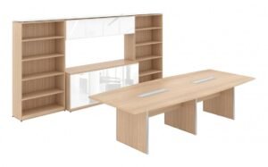 43212 boat shaped conference table with storage 1