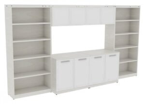 59969 storage credenza with bookcases and hutch 1