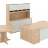 8886 bow executive desk set with storage cabinet and round table 3