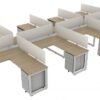 OC Office Furniture | 8 Person Workstation with Privacy Panels