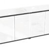 OC Office Furniture | Credenza Storage Cabinet with White Glass Doors and Top