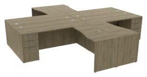 4 Person Workstation with Drawers-