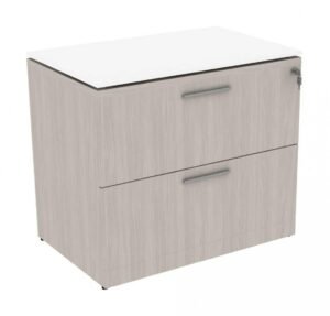 2 Drawer Lateral File Cabinet with Glass Top