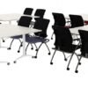 OC Office Furniture | Square Flip Top Nesting Training Table Set
