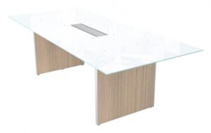 Glass Conference Table with Laminate Base