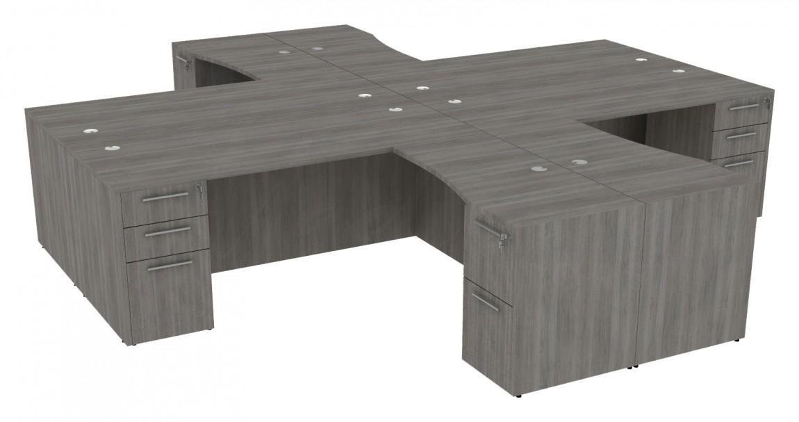 4 Person Desk with Drawers-
