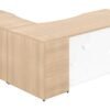 OC Office Furniture | L Shaped Desk with Glass Modesty Panel