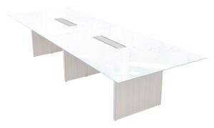 Glass Conference Table with Laminate Base