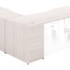 OC Office Furniture | L Shaped Desk with Glass Modesty Panel