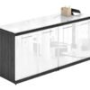OC Office Furniture | Credenza Storage Cabinet with White Glass Doors and Top