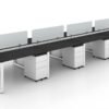 OC Office Furniture | 8 Person Workstation with Privacy Panels