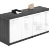 OC Office Furniture | Credenza Storage Cabinet with White Glass Doors