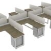 OC Office Furniture | 8 Person Workstation with Privacy Panels